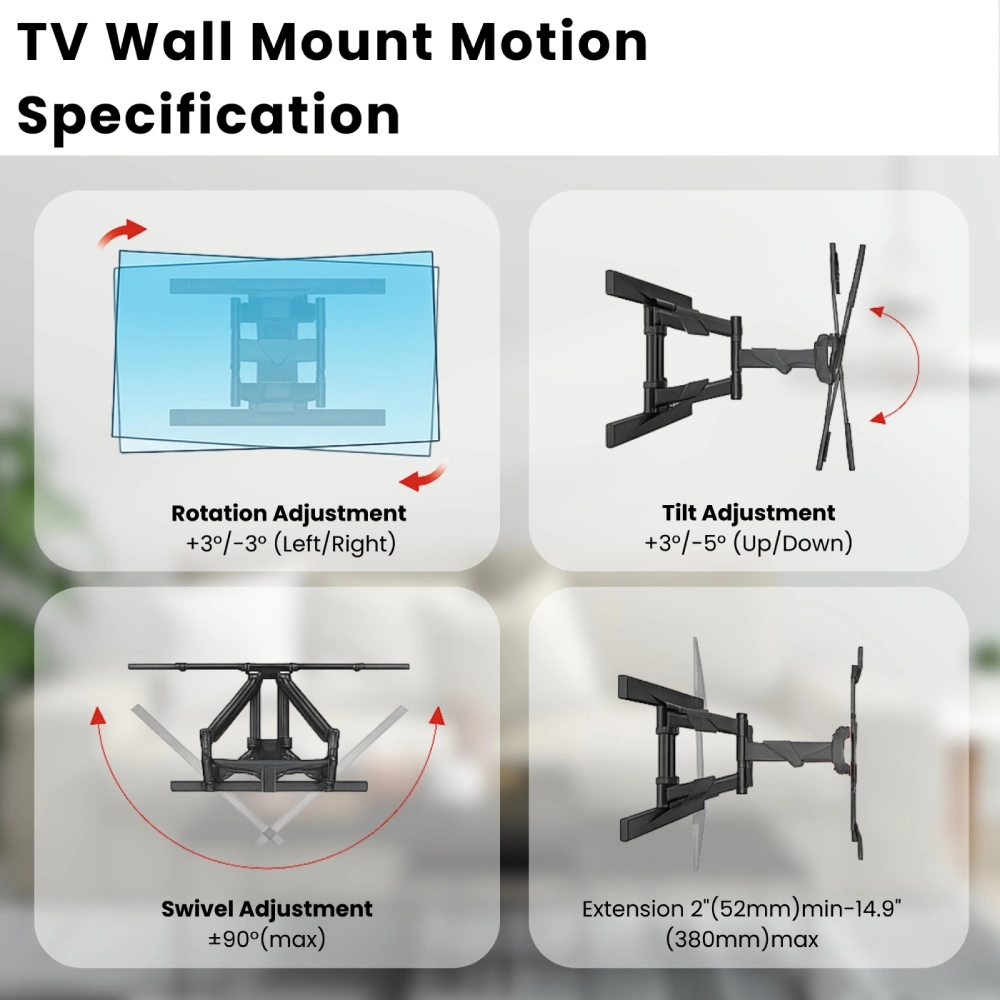 NB LED Wall Mount Kit 40" To 80" | Moveable and Adjustable view 8